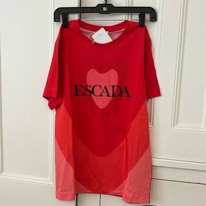 ESCADA RED HEART TSHIRT SZ XS